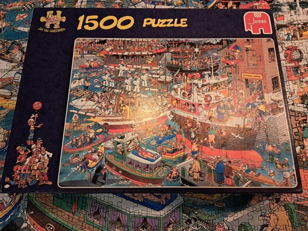 Jan van Haasteren - De haven, Ophalen of Verzenden, 500 t/m 1500 stukjes, Zo goed als nieuw, Legpuzzel