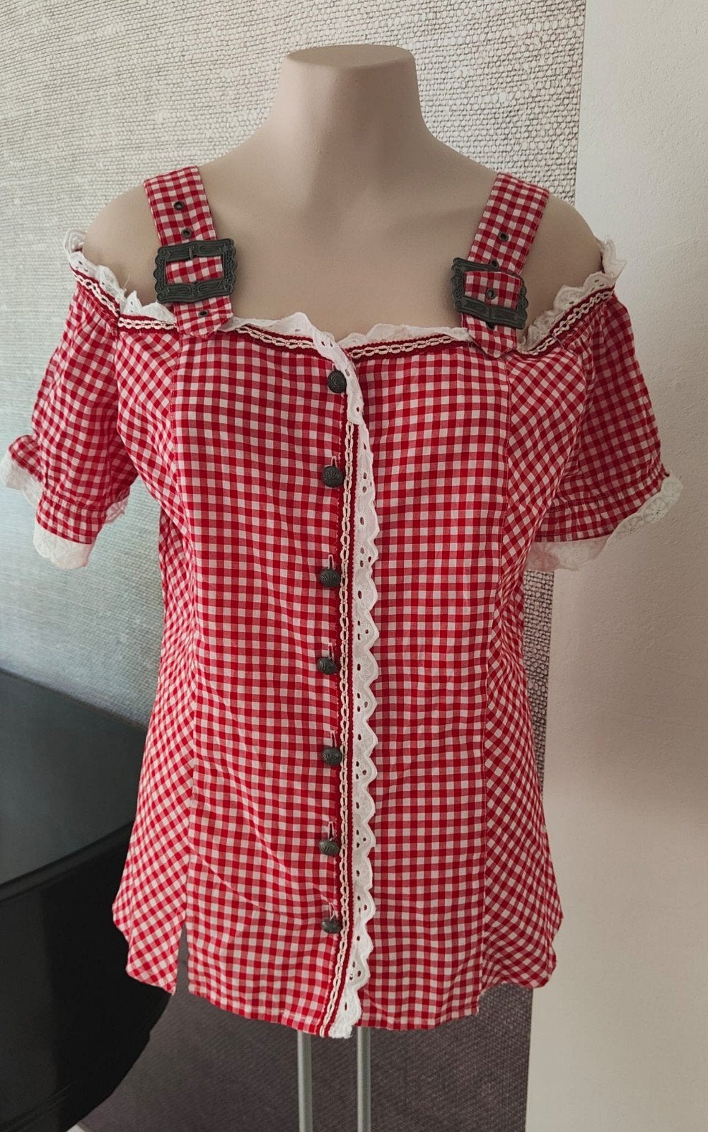 Laura T. Classic Dirndl Blouse, Maat 38/40 (M), Ophalen of Verzenden, Zo goed als nieuw, Korte mouw