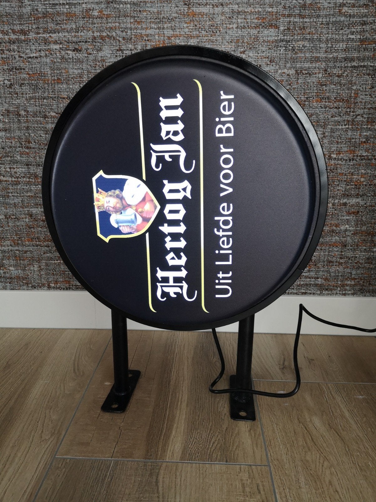 Dubbelzijdig HERTOG JAN verlicht uithangbord, Verzamelen, Biermerken, Nieuw, Reclamebord, Plaat of Schild, Hertog Jan, Ophalen of Verzenden
