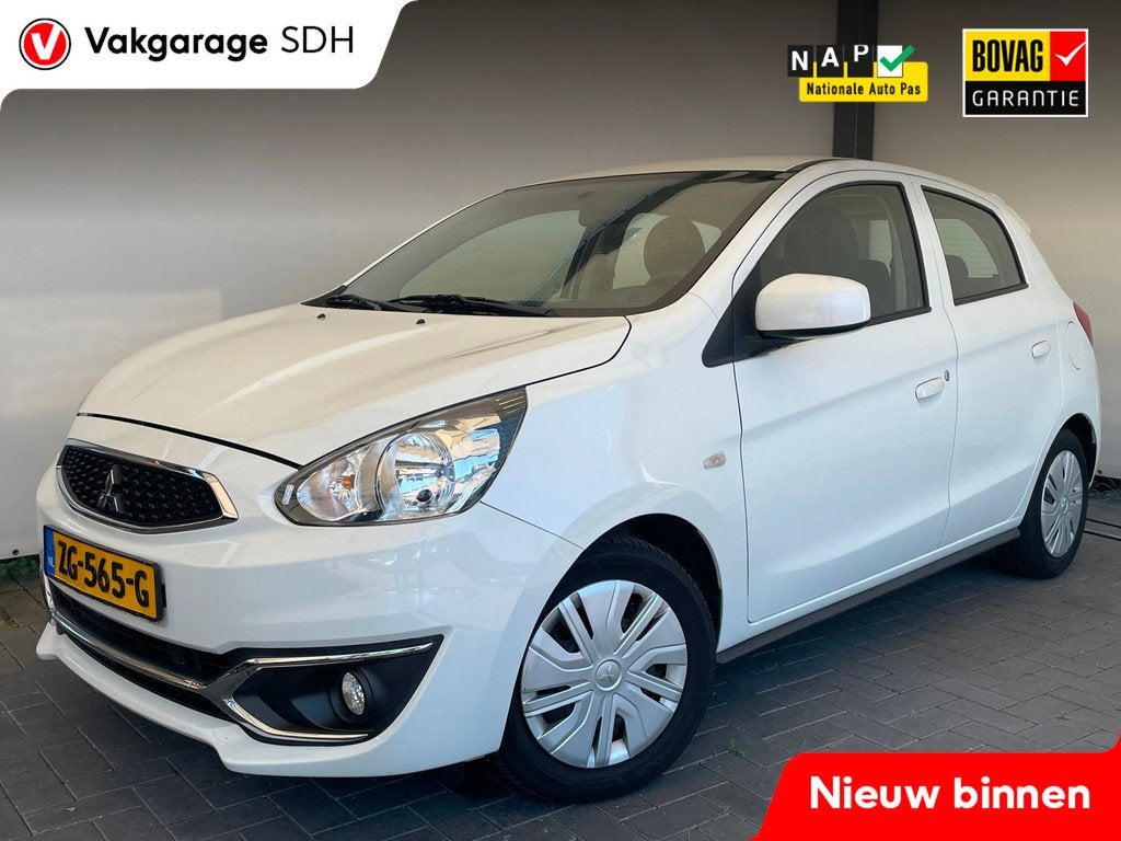 Mitsubishi Space Star 1.0 Cool+|Airco|5-Deurs|4-Seizoenen ba, Auto's, Mitsubishi, Voorwielaandrijving, Stof, Gebruikt, Wit