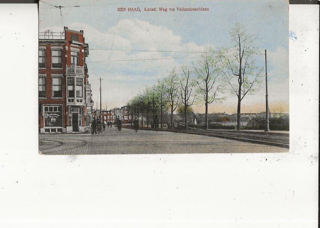 Den Haag Loosduinscheweg via Valkenboschlaan j van Leeuwen, Ophalen of Verzenden, Voor 1920, Ongelopen, Zuid-Holland