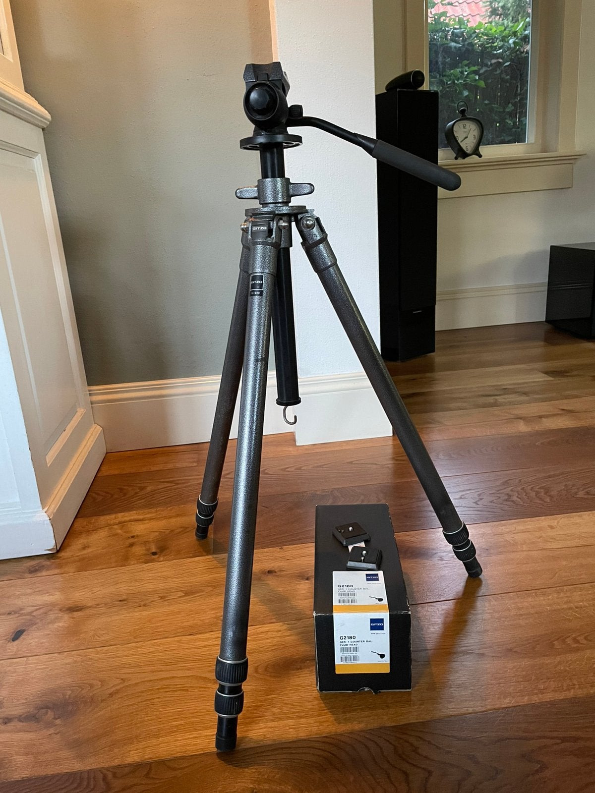 Gitzo G1320 statief incl Gitzo G2180 balfoofd, Ophalen, Driepoot, Zo goed als nieuw, 175 cm of meer