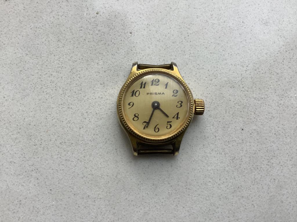 Vintage dames klein prisma horloge klokje, Sieraden, Tassen en Uiterlijk, Horloges | Antiek, Ophalen of Verzenden, Staal, Overige merken