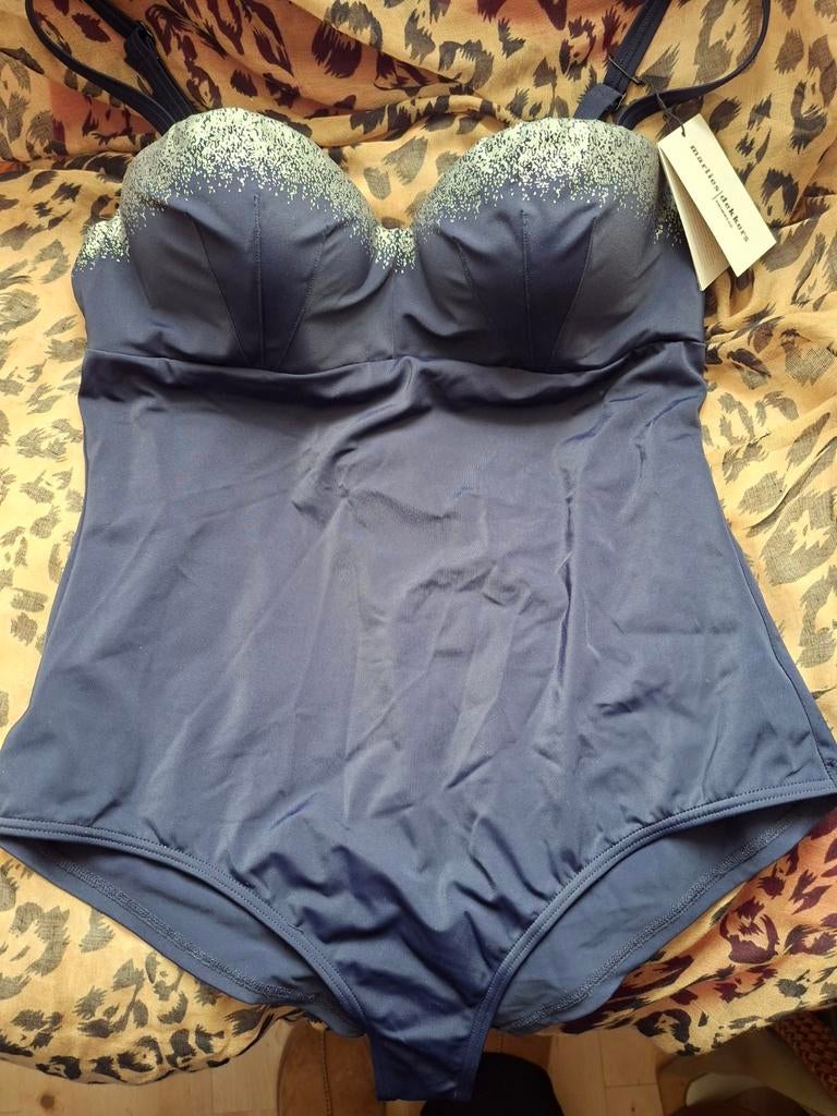 Marlies Dekkers Badpak Blauw Zilver 80D Nieuw met kaartje, Nieuw, Badpak, Ophalen of Verzenden, Marlies Dekkers