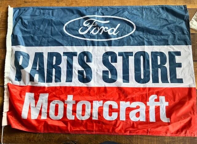 ford parts store Motorcraft  garage -    reclame vlag, Verzamelen, Ophalen of Verzenden, Zo goed als nieuw, Auto's