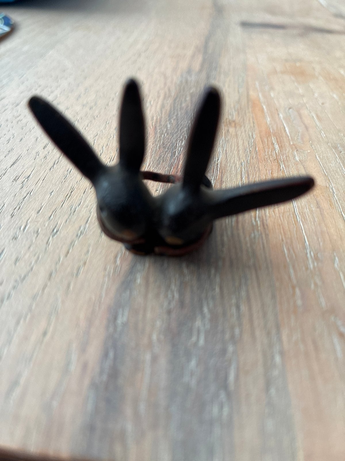 Vintage bronzen konijnen ringhouder, Oostenrijk, Ophalen of Verzenden
