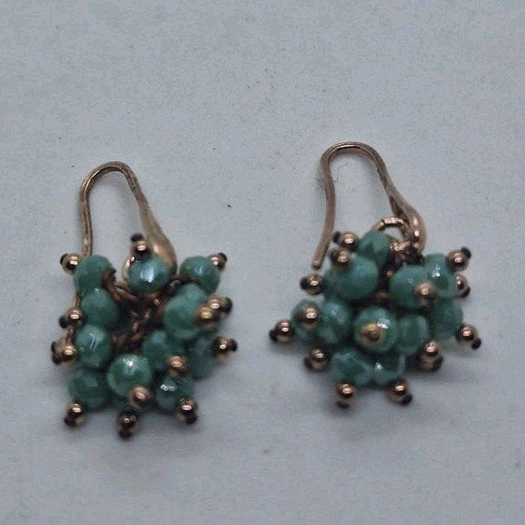 Oorbellen met turquoise kralen, goud verguld 925 zilver, Sieraden, Tassen en Uiterlijk, Oorbellen, Ophalen of Verzenden, Nieuw