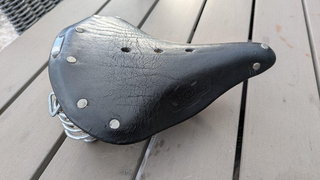 Vintage Brooks B66 S zadel leder (Dames), Gebruikt, Leer, Ophalen of Verzenden, Oldtimerfiets