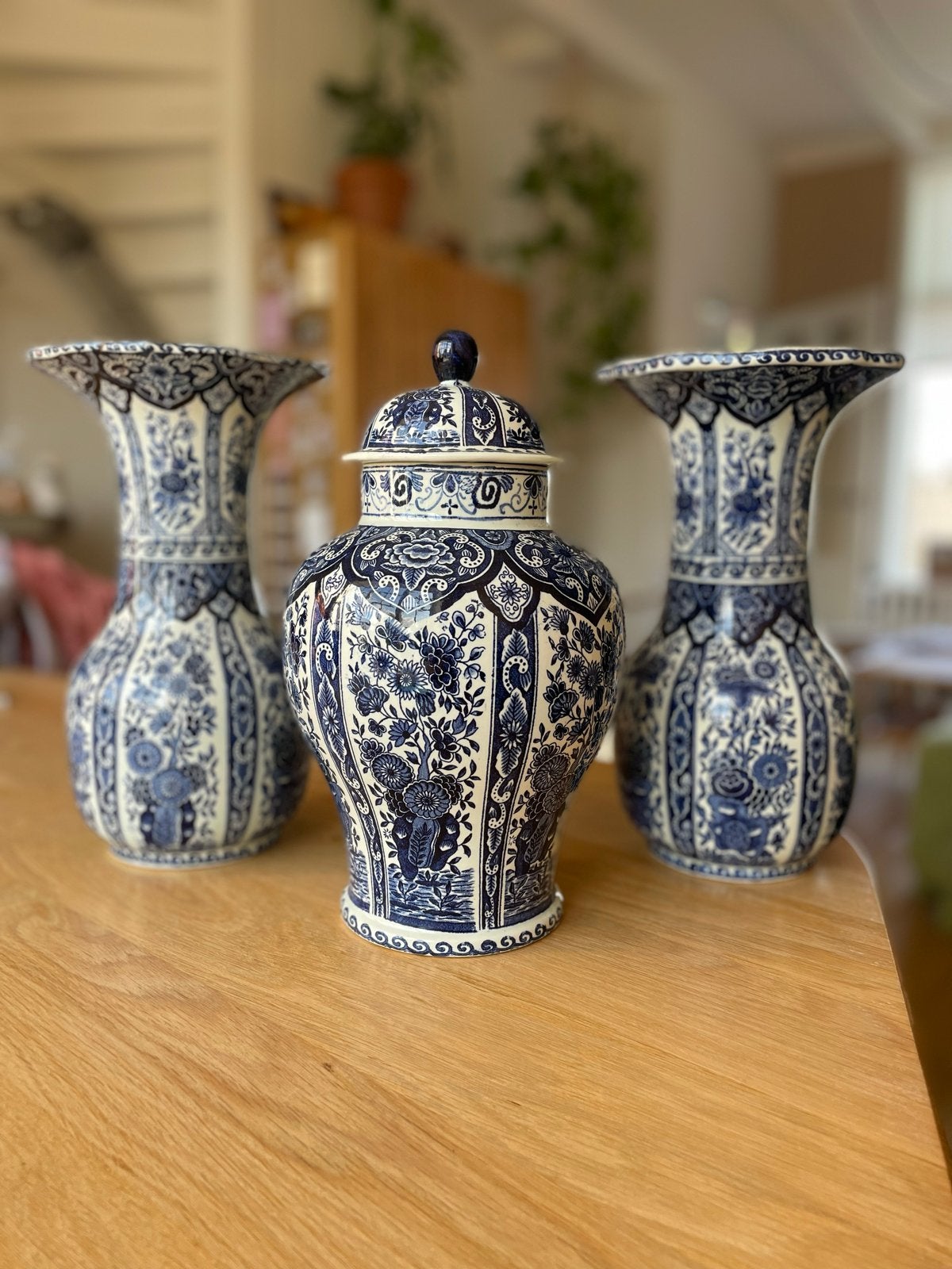 Delfts Blauw Vazen Set - Royal Sphinx Boch, Ophalen