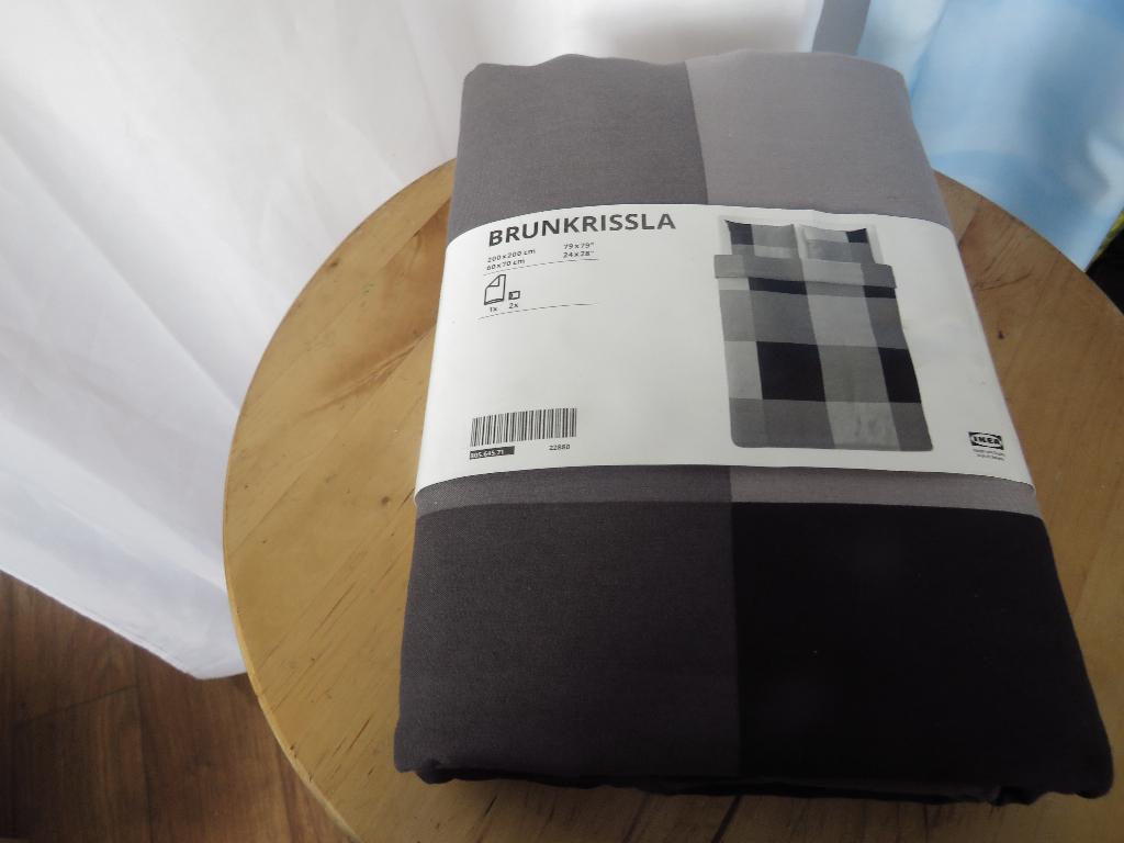 nieuw ikea brunkrissla dekbedovertrek grijs zwart 200x200, Huis en Inrichting, Dekbedovertrek, Ophalen of Verzenden, Grijs, Nieuw