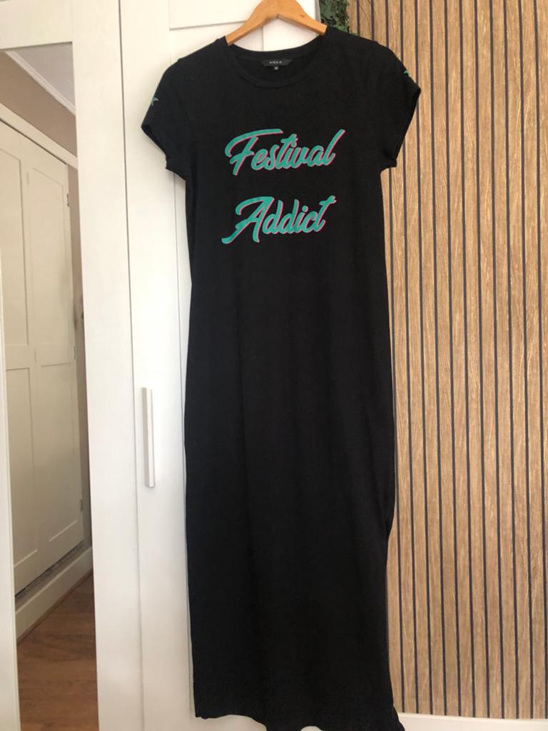 Nikkie Festival Addict Maxi Jurk Zwart Maat 36, Zwart, Ophalen of Verzenden, Zo goed als nieuw, Maat 36 (S)
