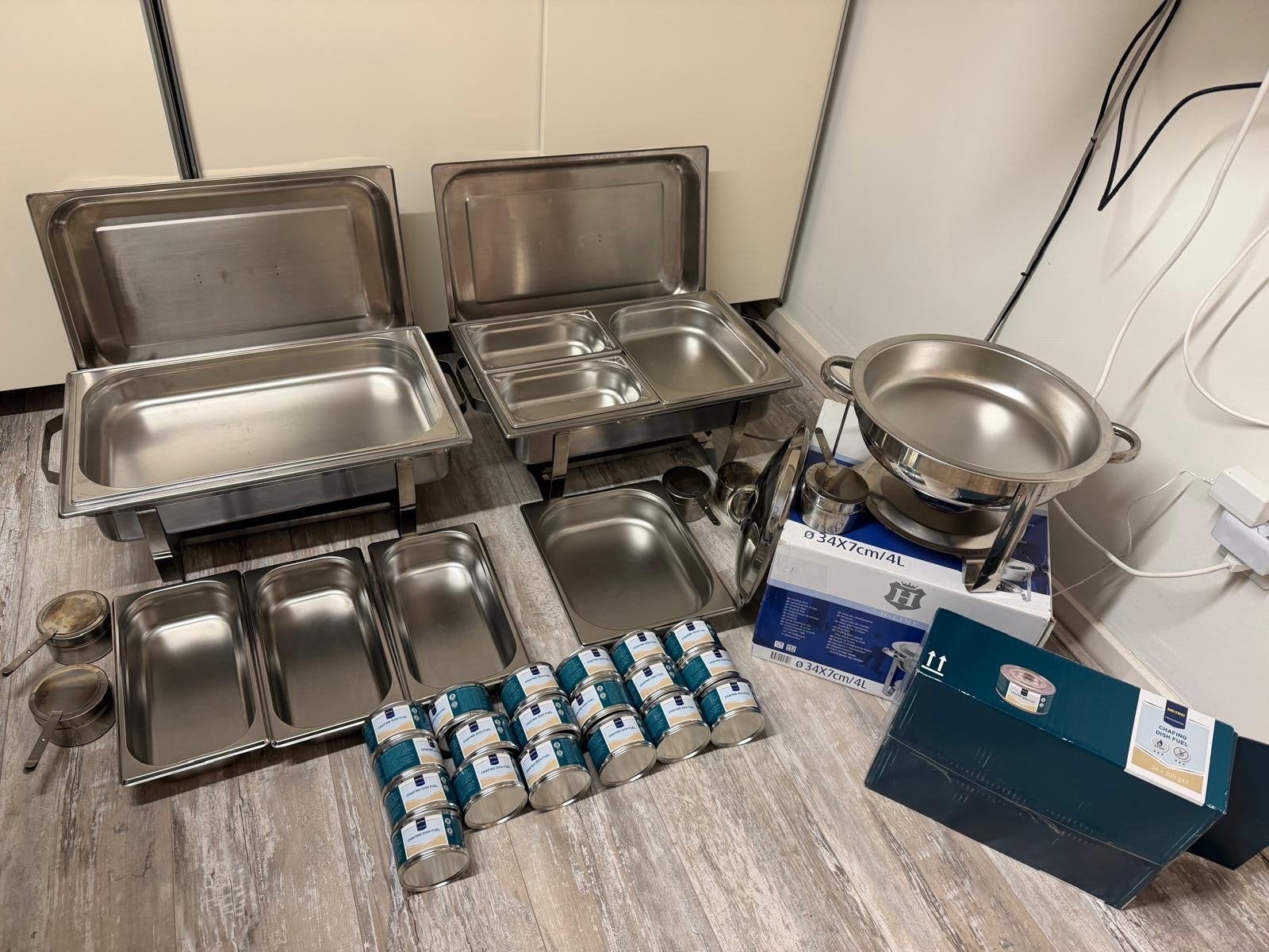 Aro Chafing Dish Set met GN Bakken en Brandpasta, Zilver, Ophalen of Verzenden, Metaal, Overige merken