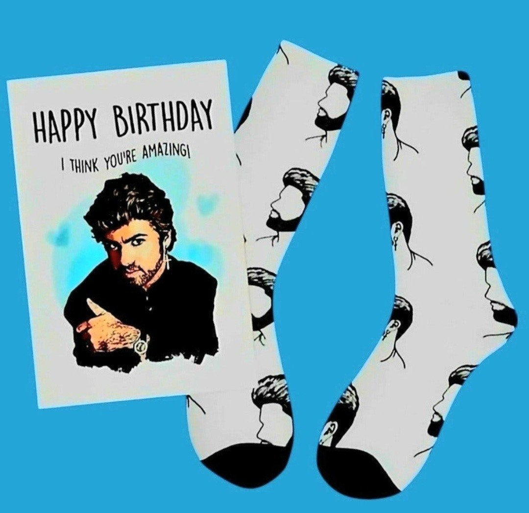 GEORGE MICHAEL SOKKEN + VERJAARDAGS KAART GEORGE MICHAEL, Ophalen of Verzenden, Nieuw