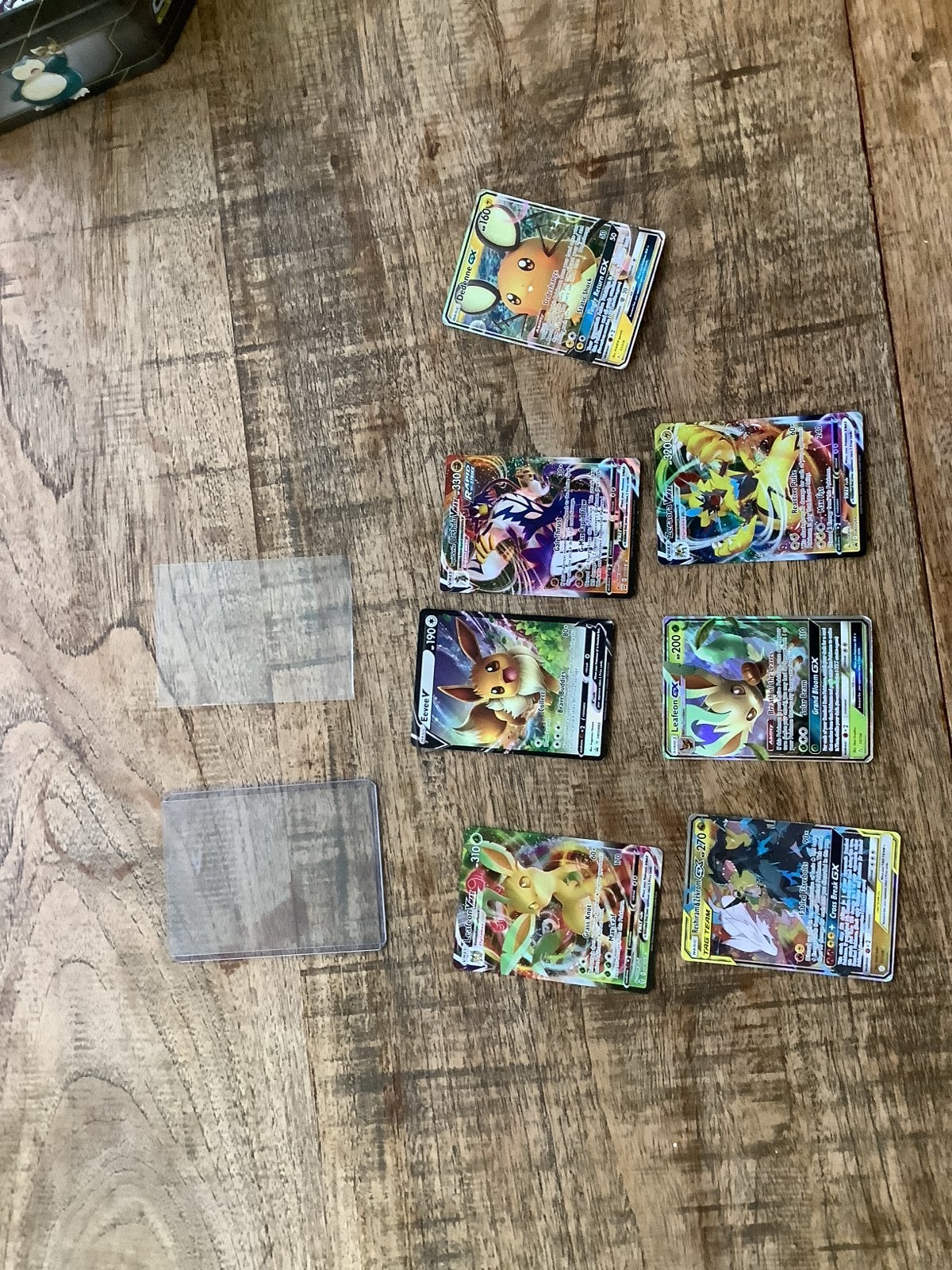 Pokémon kaarten: Eevee, leafeon Vmax en meer (7 stuks), Ophalen of Verzenden, Gebruikt, Meerdere kaarten, Foil