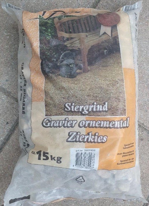 Nieuw: Siergrind gravier bigarre 16-32mm. 50+kg. 70% korting, Tuin en Terras, Ophalen, Overige materialen, Nieuw, Grind