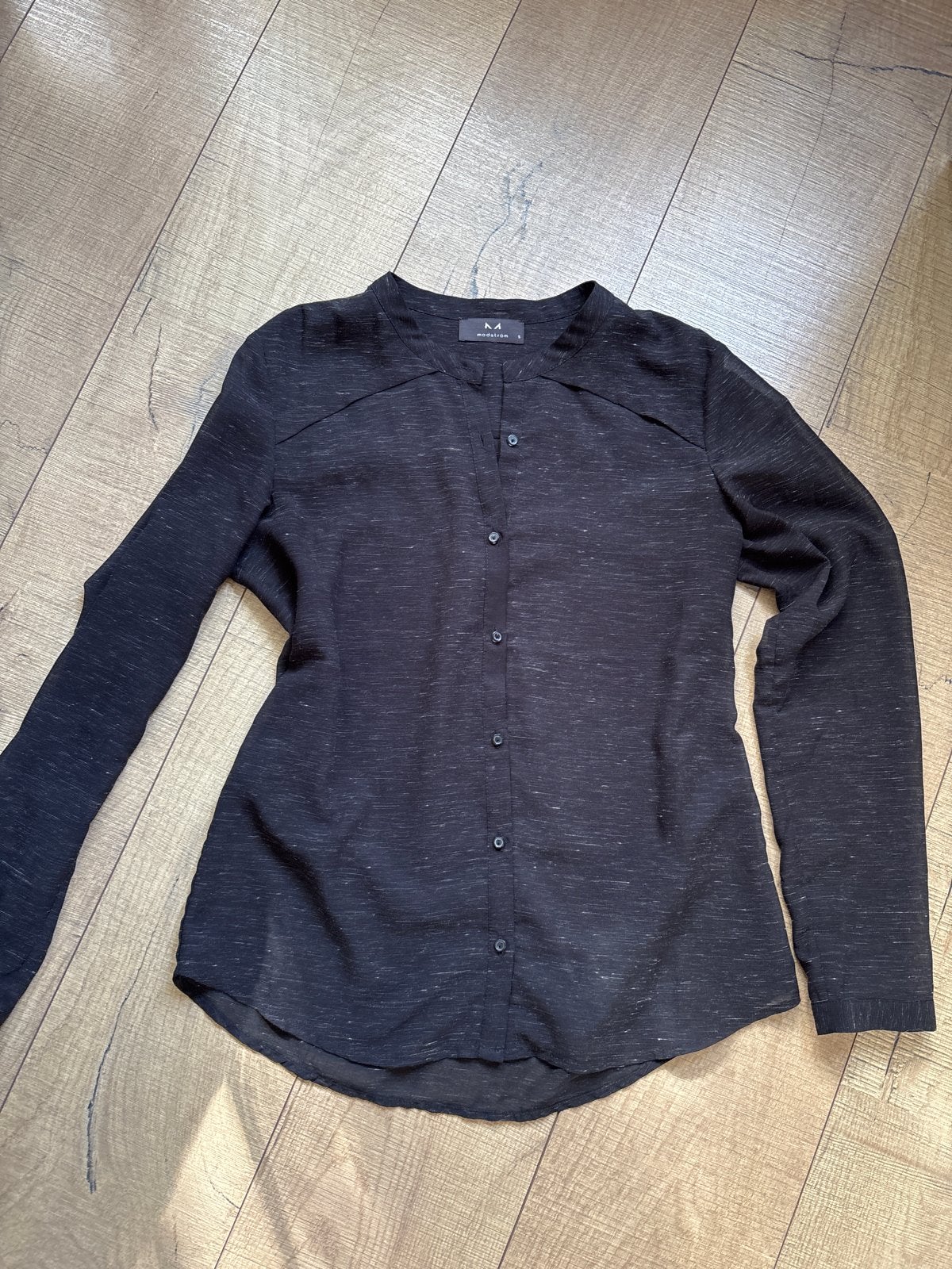 Elegante doorschijnende blouse - Modstrom zwart S, Verzenden, Zo goed als nieuw, Maat 36 (S), Zwart