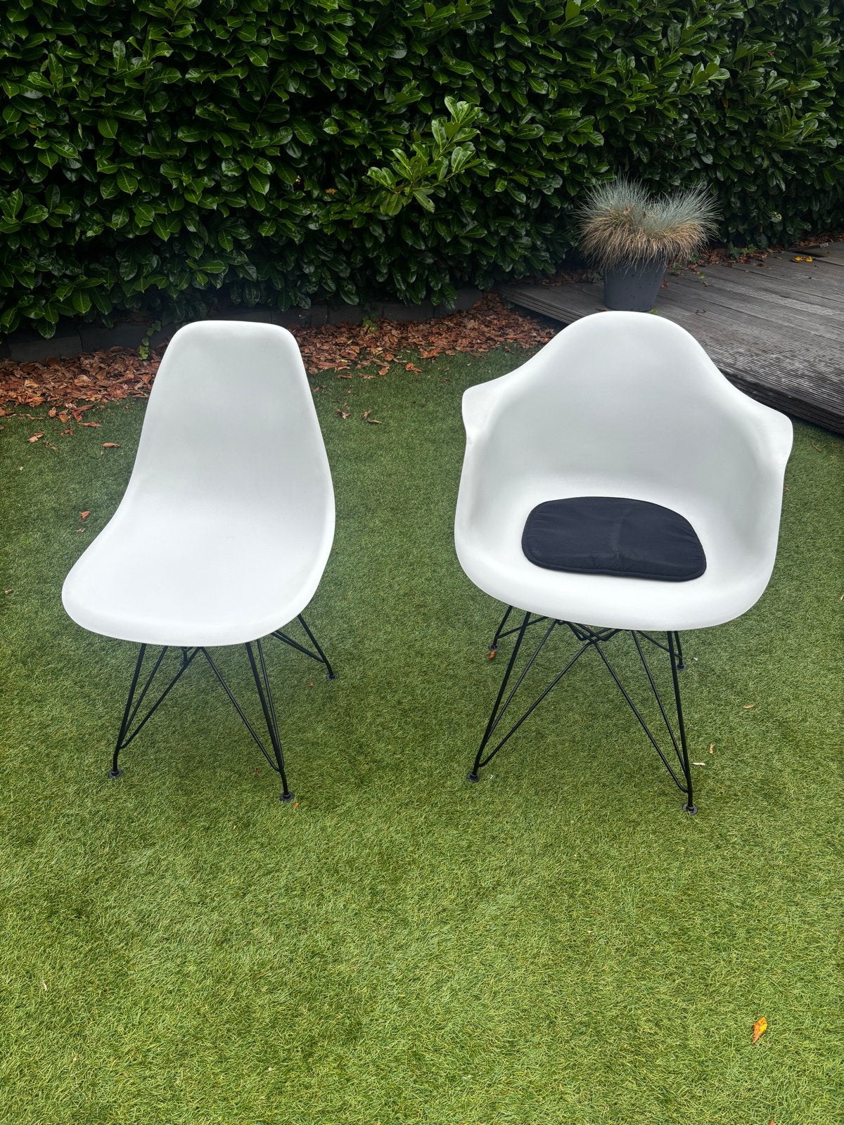 Witte Eames DSW/DAW look-a-like stoelen met draadonderstel, Ophalen, Kunststof, Gebruikt, Wit