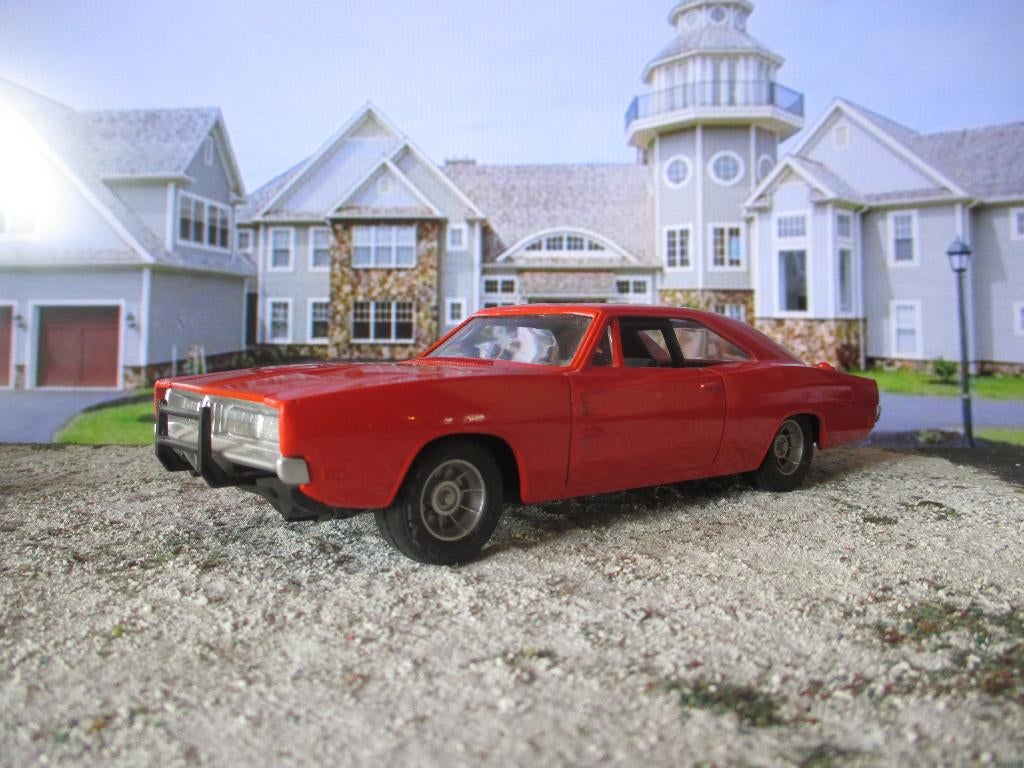 1/25 1969 Dodge Charger - ERTL met Bull bar / Push bar, Ophalen of Verzenden, Zo goed als nieuw, Overige merken
