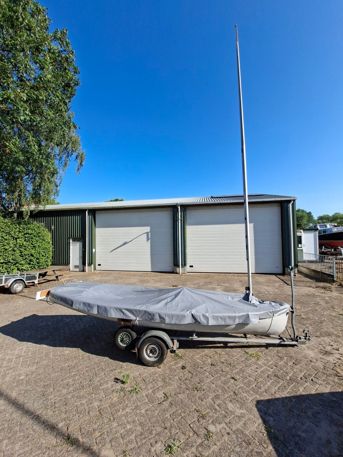 Finn Ex H109 met weg en strand trailer, Ophalen, Gebruikt, Hout, Open zeilboot