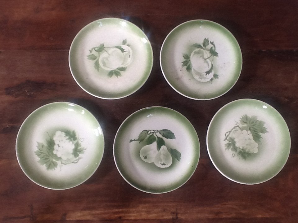 5 Franse brocante fruitborden, Ophalen of Verzenden