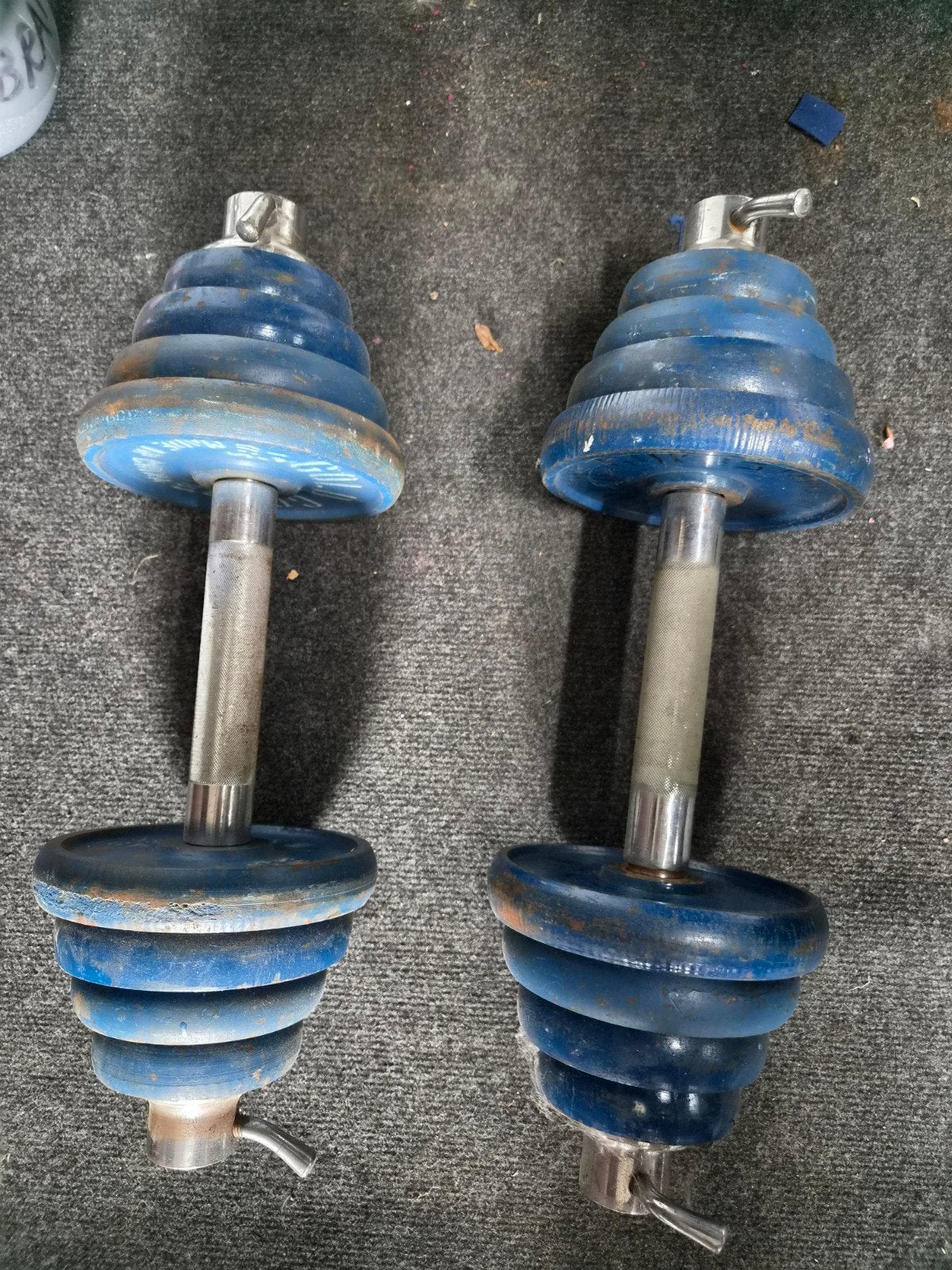 Verstelbare Dumbbells Set - Blauw, Sport en Fitness, Ophalen, Gebruikt, Rug, Dumbbell