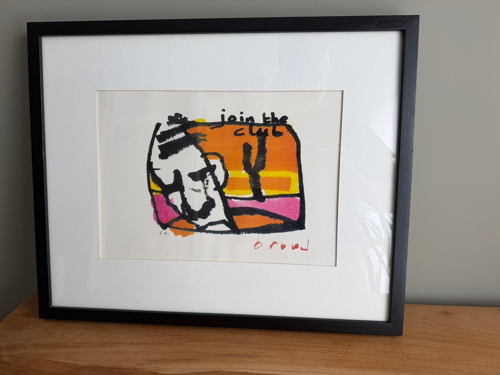 Herman Brood zeefdruk “join the club” EA proefdruk, Ophalen of Verzenden