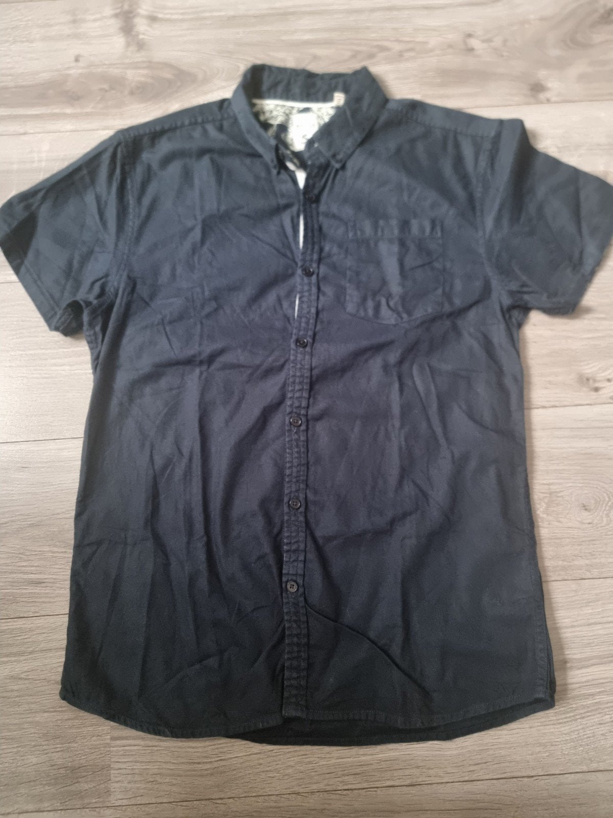 Marineblauw heren overhemd Refill, maat M (AZ1), Kleding | Heren, Ophalen of Verzenden, Zo goed als nieuw, Blauw, Halswijdte 41/42 (L)