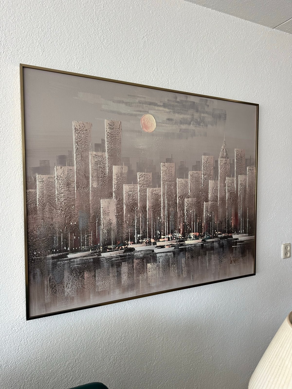Vintage schilderij New York skyline, Ophalen