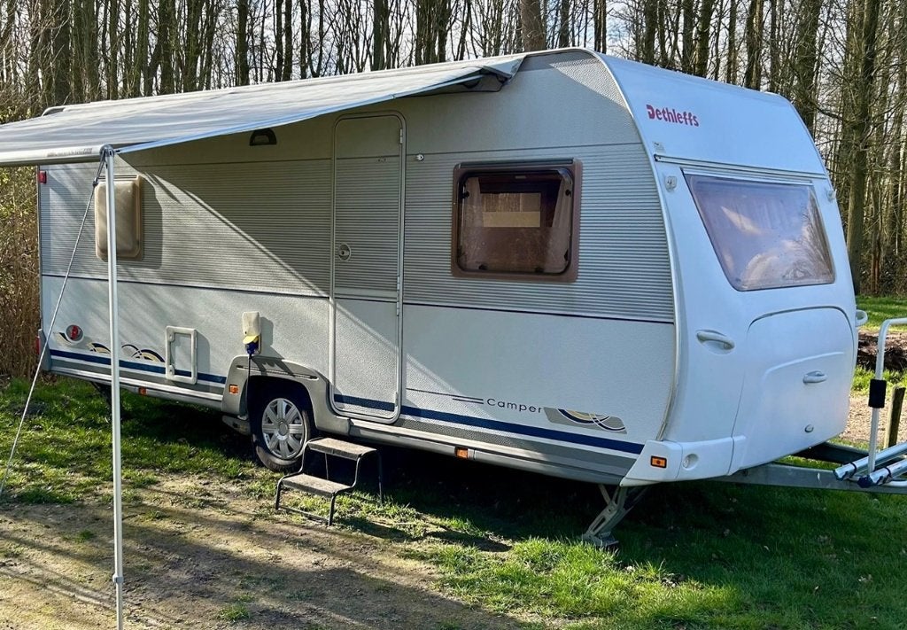 Dethleffs Camper 510 DB, Caravans en Kamperen, Caravans, Frans bed, Particulier, Dethleffs, 5 tot 6 meter