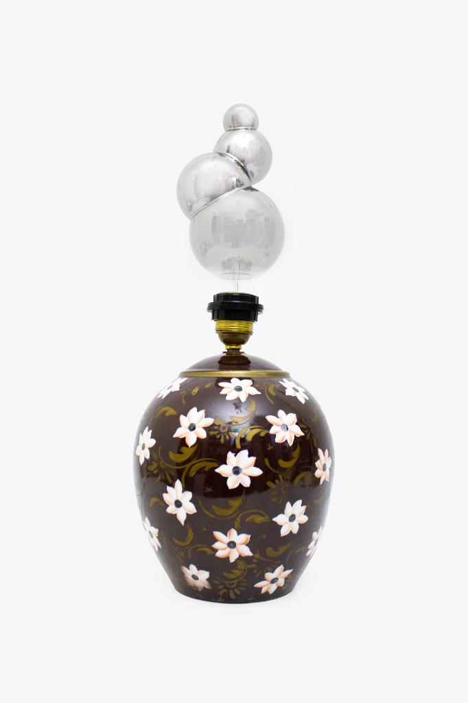Chinese vintage bruine 7 petal lotus lamp, Ophalen, Aziatisch, Gebruikt, X