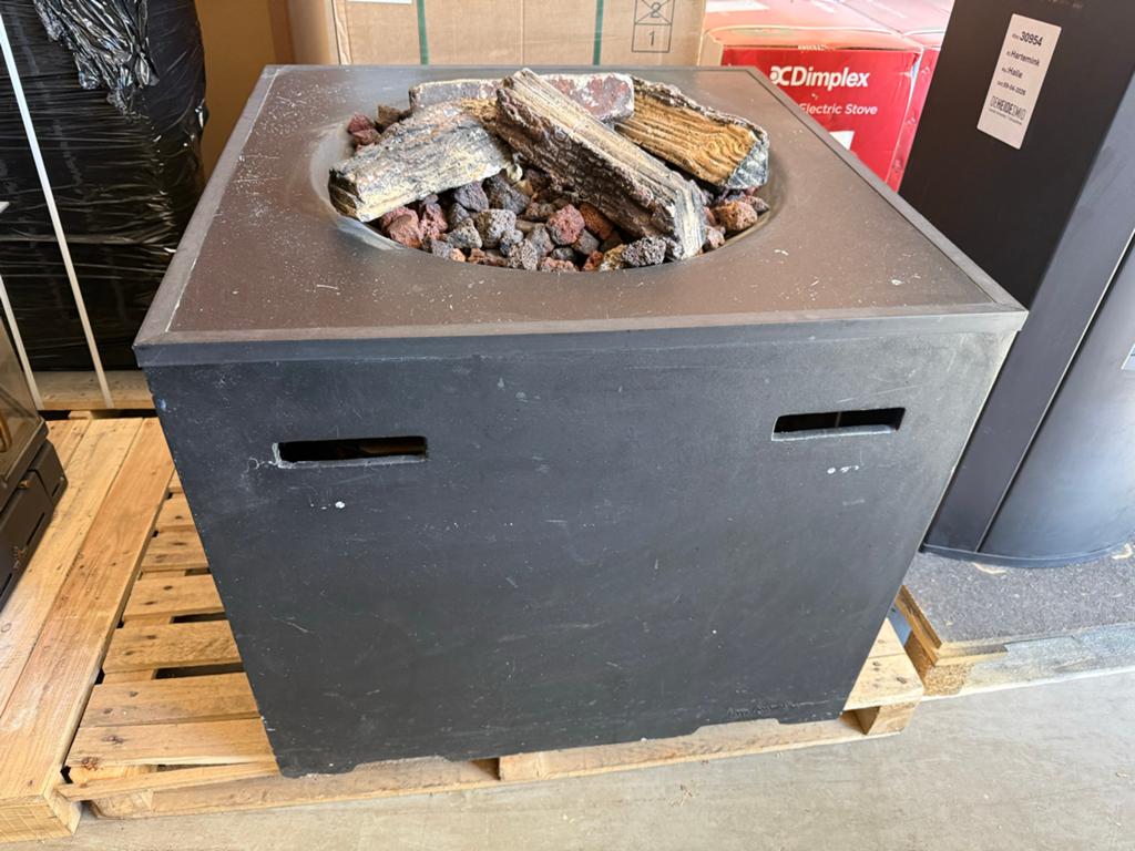 Moderne Vuurtafel / Vuurkorf op Gas - Zwart, Tuin en Terras, Vuurkorven, Ophalen, Gebruikt, Vuurkorf, Happy Cocooning
