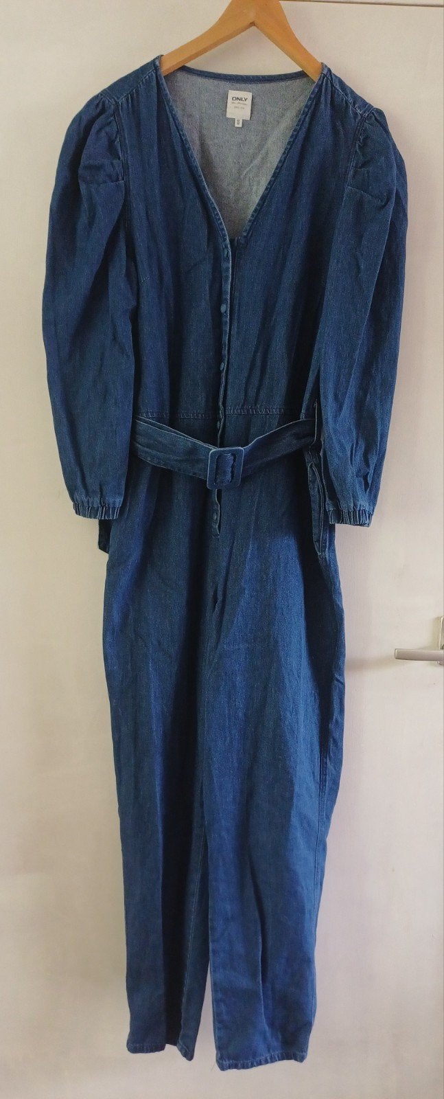 Mooie Only spijker jumpsuit maat 42 met pofmouwen, Only, Blauw, Maat 42/44 (L), Ophalen of Verzenden