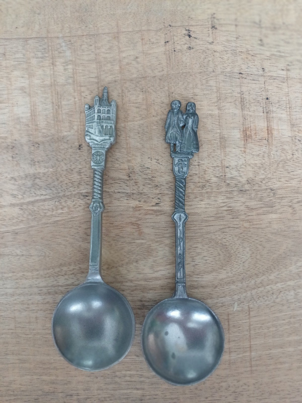 Set van 2 vintage tinnen lepels - Gelria Assendorp Anno 1879, Ophalen