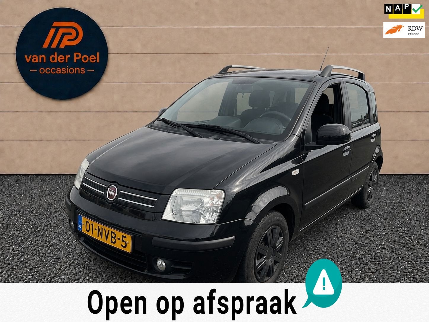 Fiat Panda 1.2 Sempre AIRCO I HOGE INSTAP I ELEK PAKKET NAP, Gebruikt, 1242 cc, Zwart, Origineel Nederlands