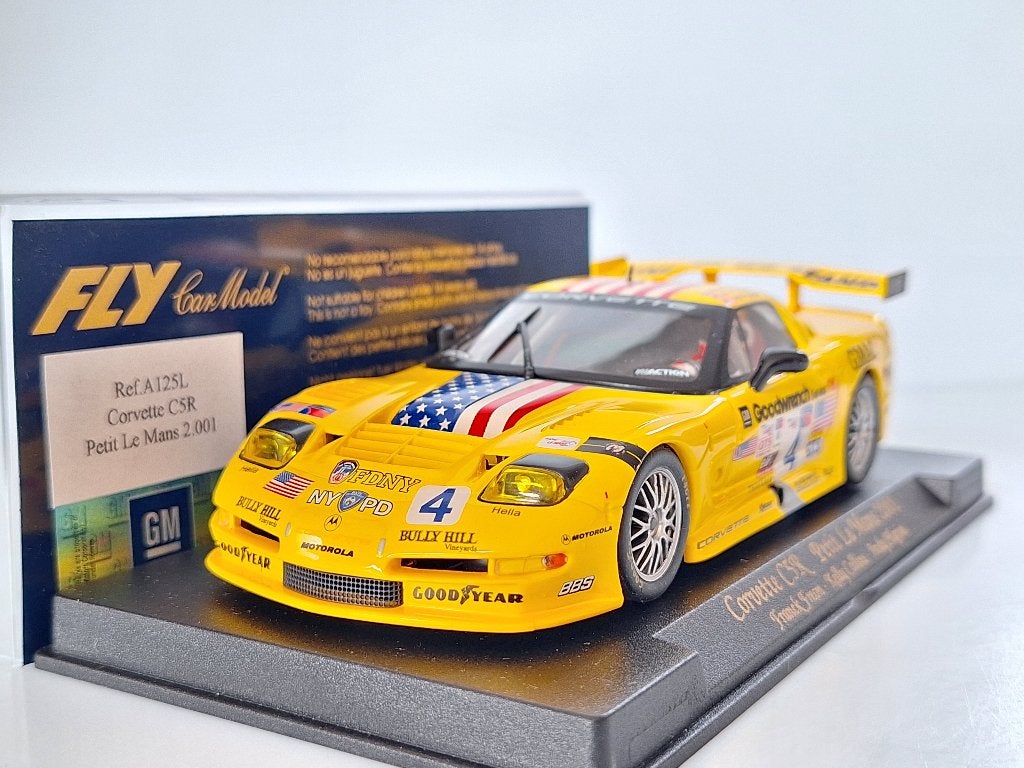 Fly  A125L Corvette C5R Petit Le Mans 2001 Met Licht, Kinderen en Baby's, Overige merken, Racebaan, Fly, Nieuw