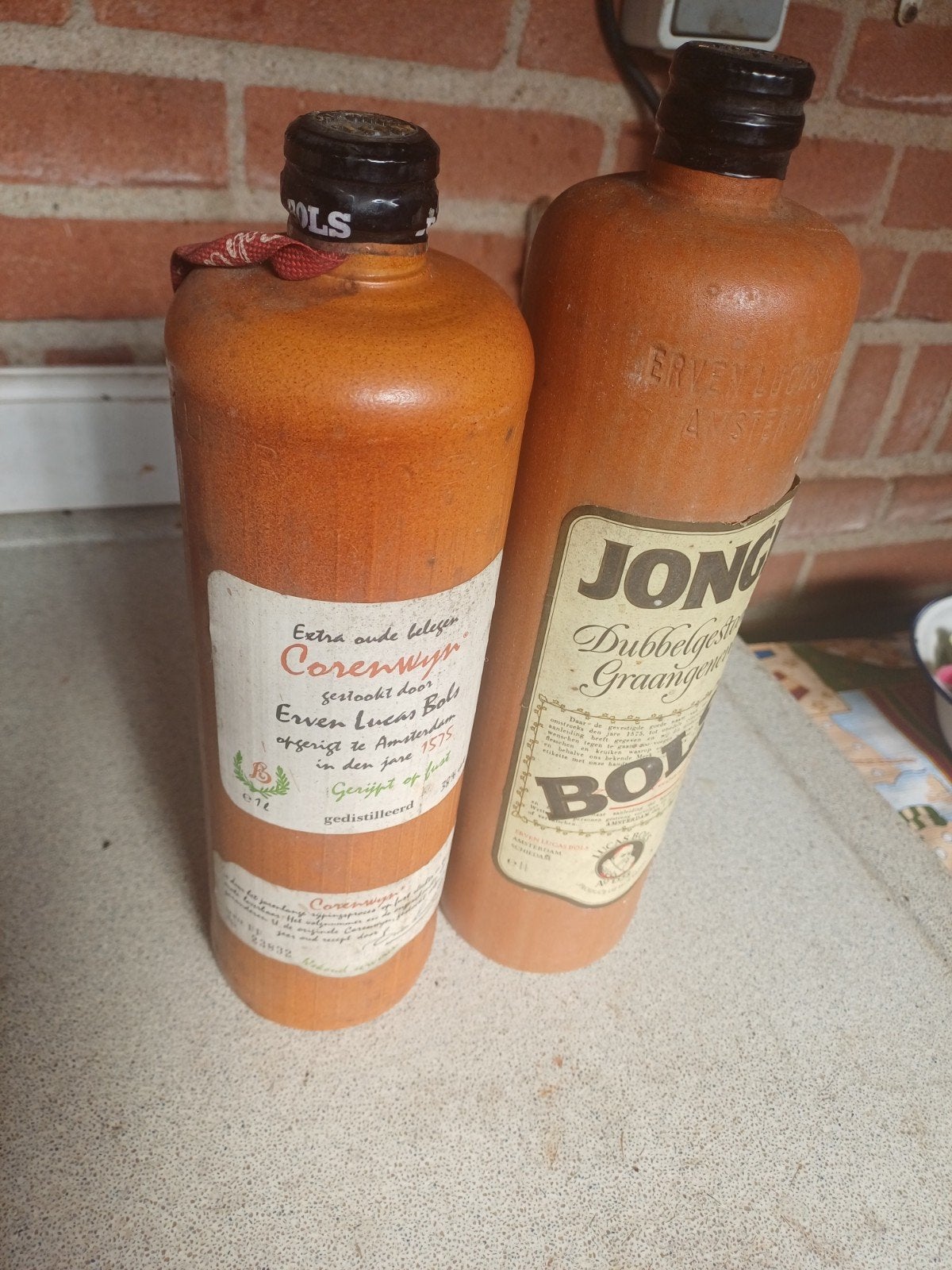Oude Bols Corenwijn en Jonge Dubbelgestookte Graangenever, Antiek en Kunst, Ophalen