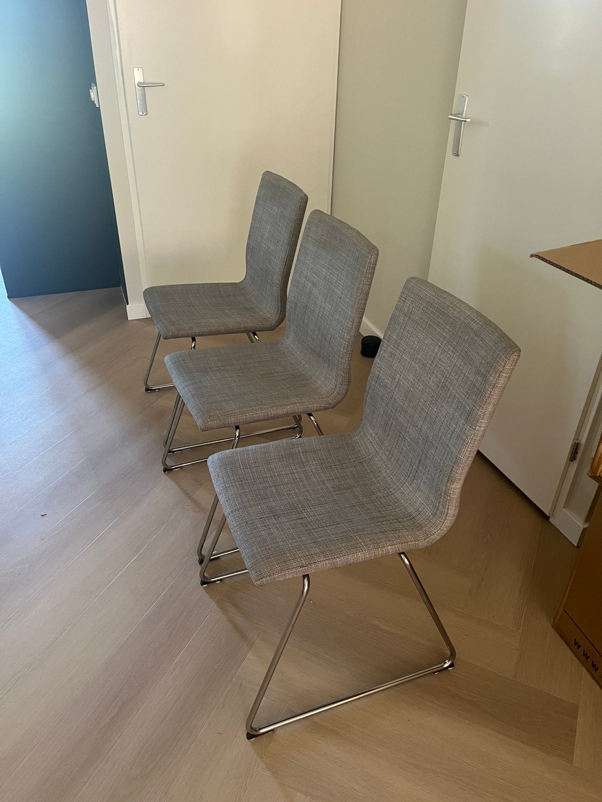 6x eetkamerstoel grijs, Ophalen, Gebruikt, Grijs, Vijf, Zes of meer stoelen