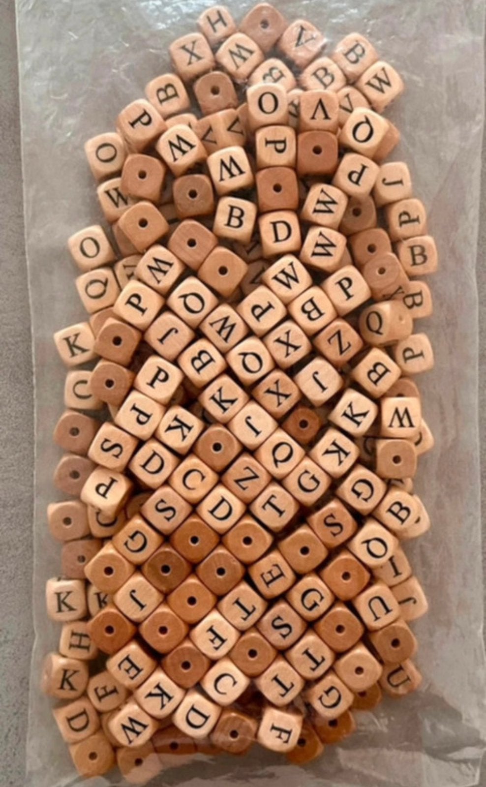 Houten letterkralen, Hobby en Vrije tijd, Kralen en Sieraden maken, Ophalen of Verzenden, Nieuw, Kraal