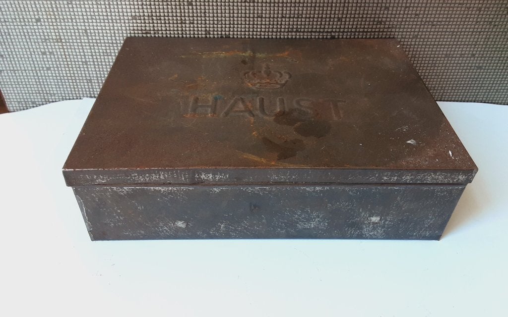 oud vintage koekblik Haust, Verzenden, Gebruikt, Koek(jes)