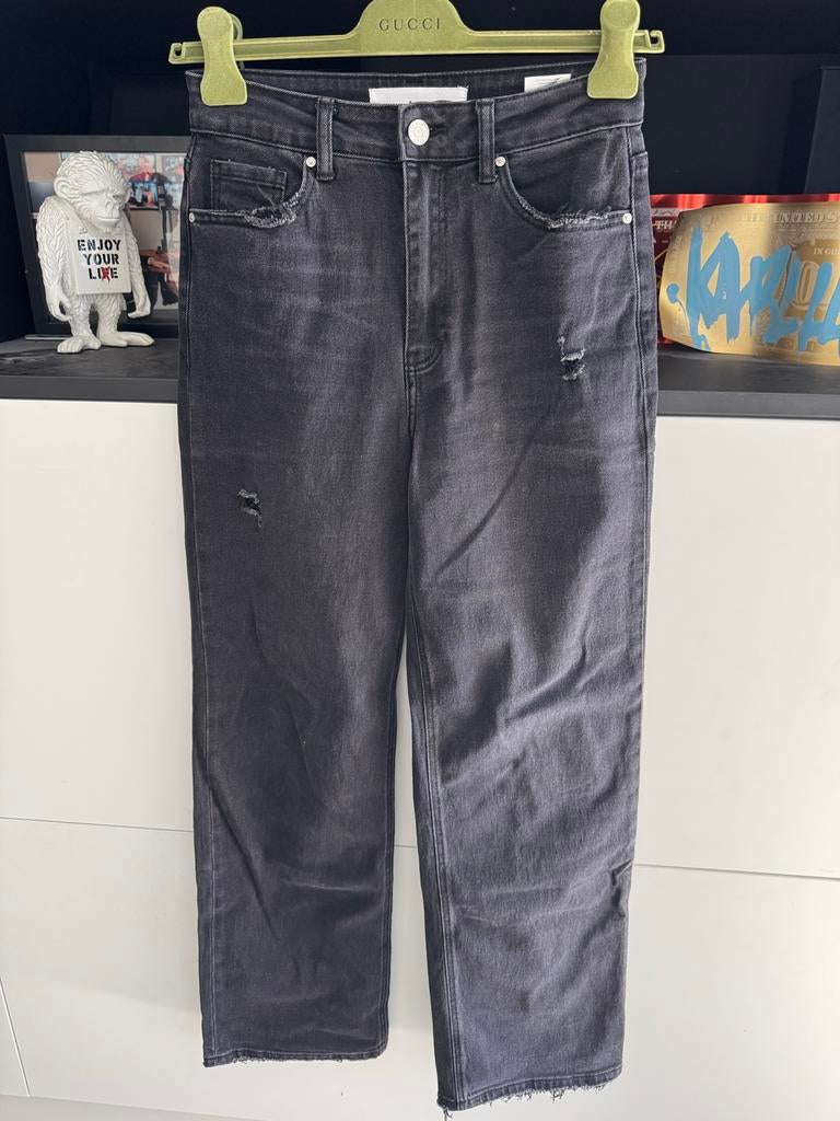 Queen Hearts Zwarte Wide Leg Jeans Maat S met Stretch, Ophalen, Zo goed als nieuw, Zwart, W28 - W29 (confectie 36)