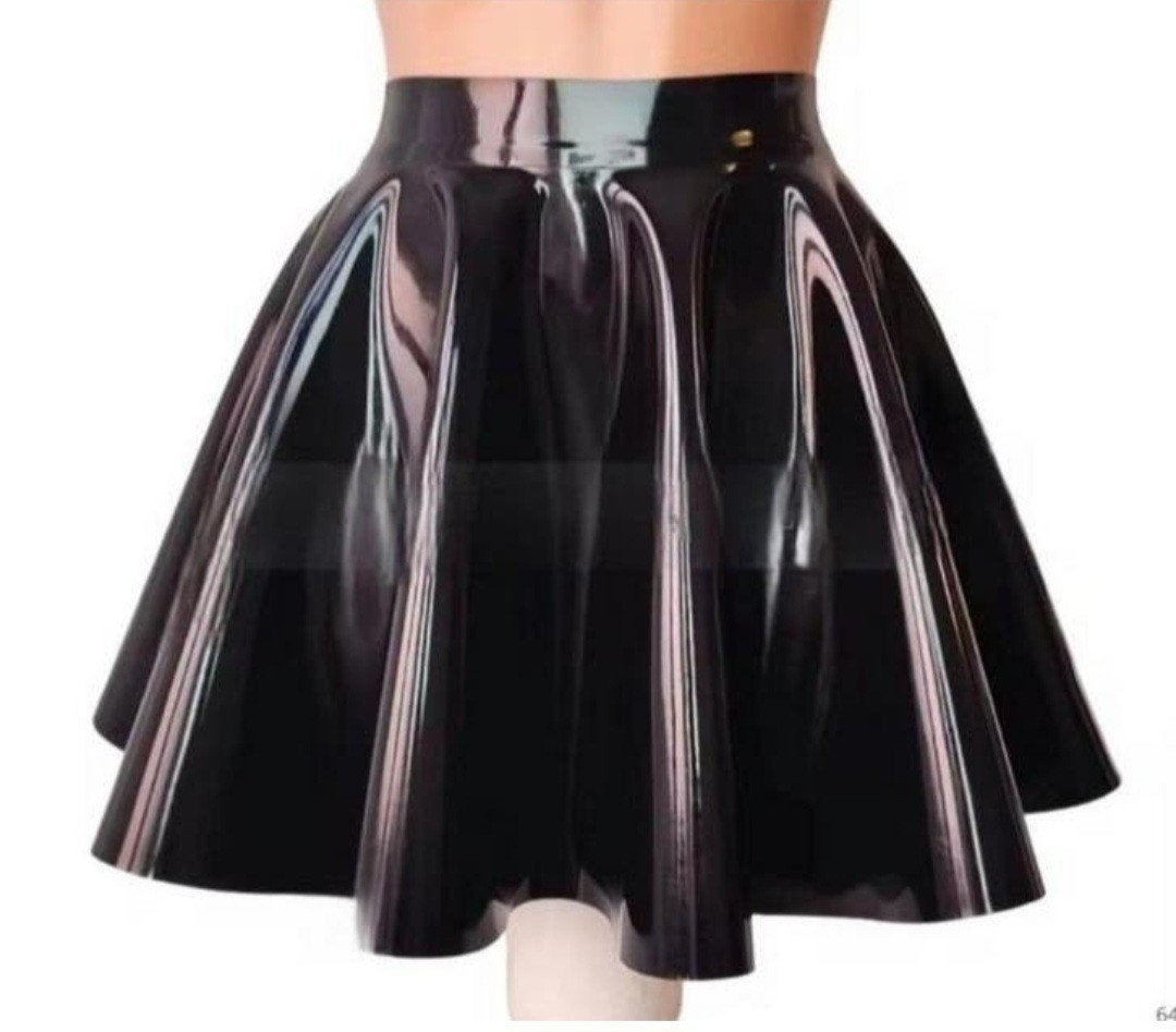 Latex rokje flair, 3XL, Kleding | Dames, Rokken, Verzenden, Nieuw, Zwart, Boven de knie