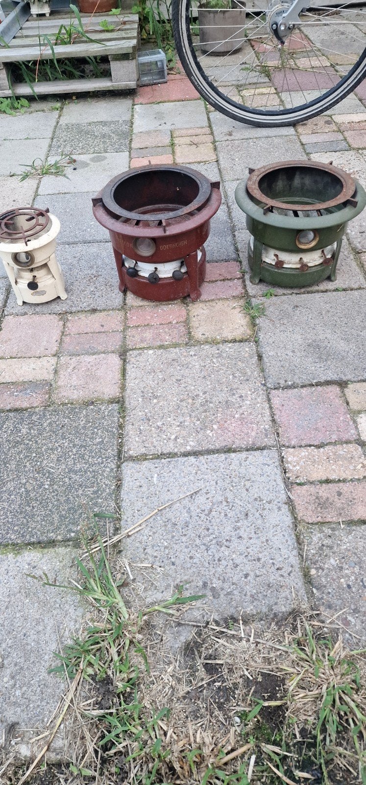 Vintage petroleumstellen (3 stuks), Antiek en Kunst, Ophalen of Verzenden
