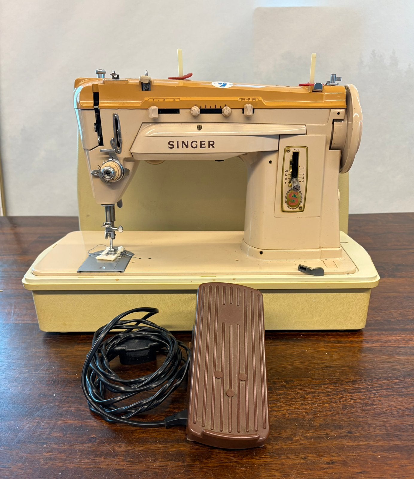 Vintage jaren 60 Singer model 412 G, Ophalen, Zo goed als nieuw, Naaimachine, Singer
