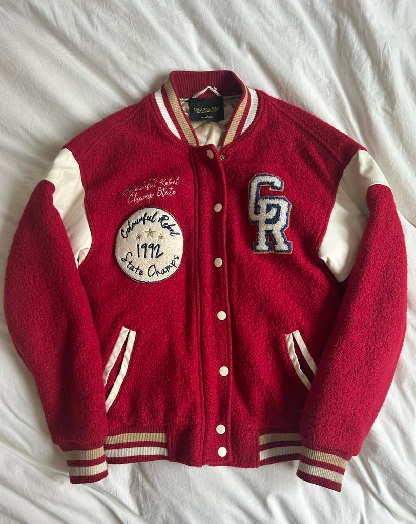 Colourful Rebel Baseball Jack - Rood, Ophalen of Verzenden, Zo goed als nieuw, Maat 34 (XS) of kleiner, Rood