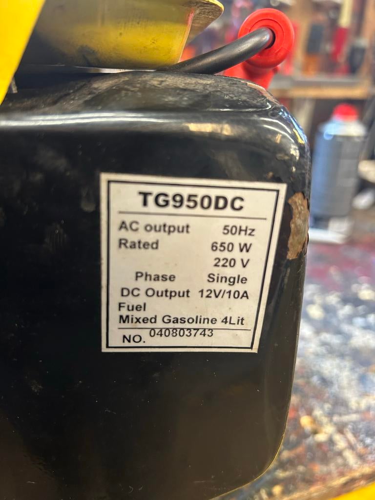 Compact aggregaat TG950DC voor camper of outdoor gebruik, Doe-het-zelf en Verbouw, Aggregaten, Ophalen of Verzenden, Gebruikt