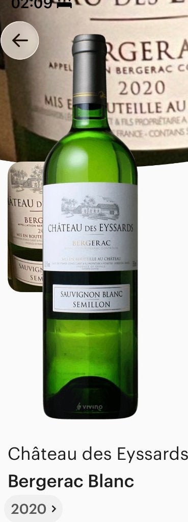 Chateau des Eyssards - Bergerac 2020 - witte wijn, Verzamelen, Ophalen, Frankrijk, Nieuw, Witte wijn