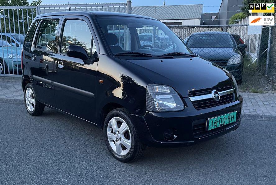 Opel Agila 1.2-16V Airco Nieuwe APK Inruil is mogelijk, Voorwielaandrijving, 4 cilinders, 1229 cc, Zwart
