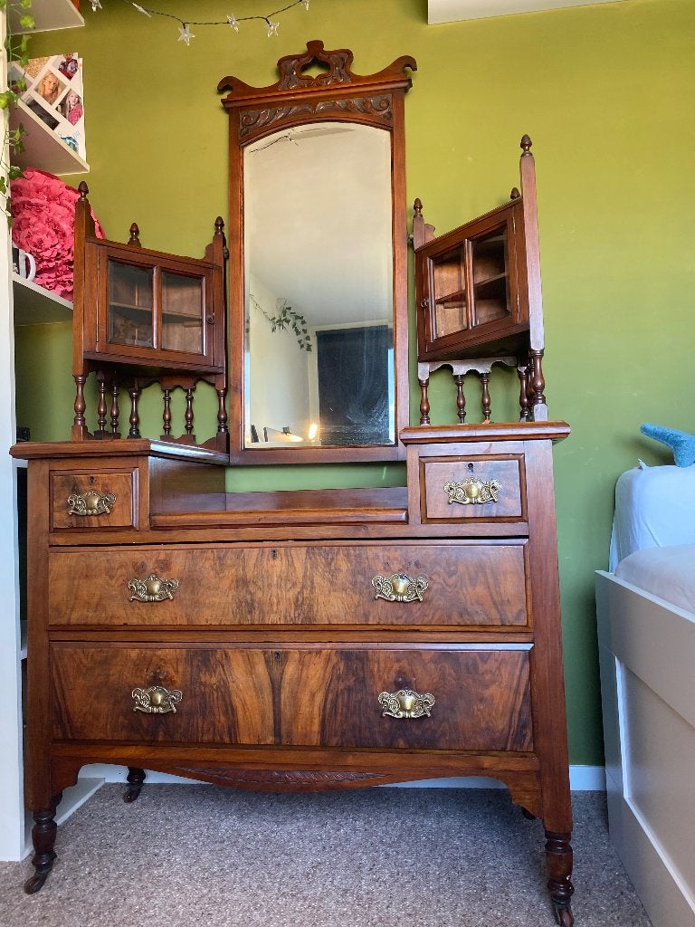 Antieke kaptafel, Ophalen, Gebruikt, Barok, 100 tot 150 cm
