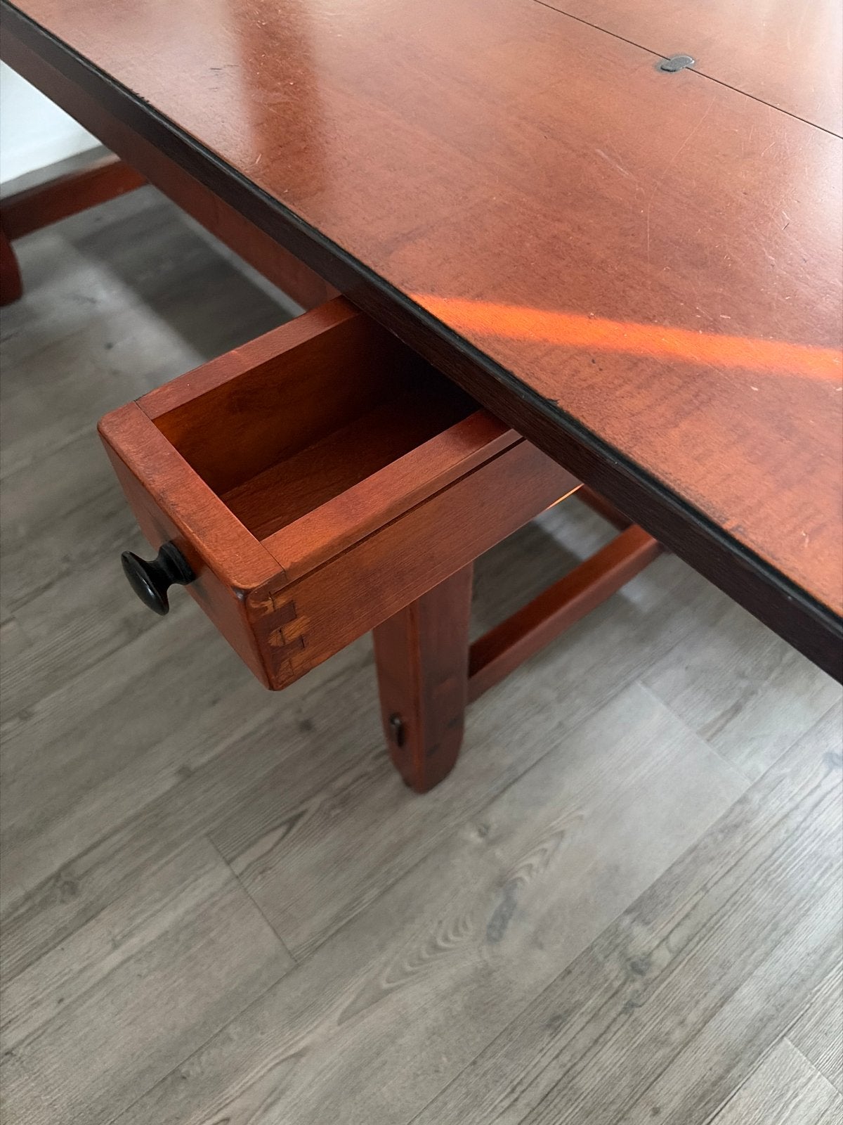 Handgemaakte kersenhouten eettafel van Schuitema Zonen, Ophalen, Gebruikt, 100 tot 150 cm, 150 tot 200 cm