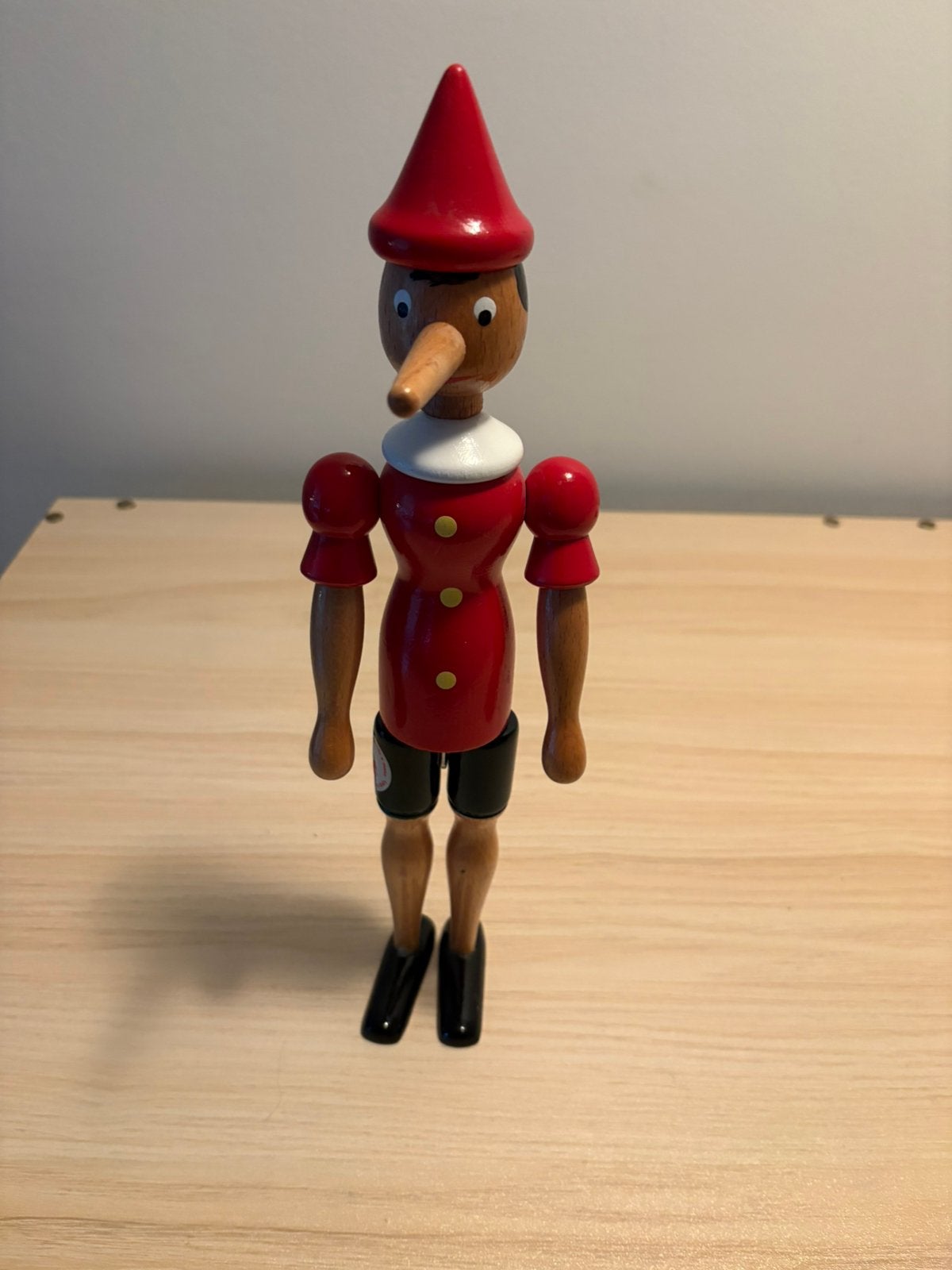 Vintage Houten Pinocchio Pop - Handgeschilderd Made in Italy, Ophalen of Verzenden, Zo goed als nieuw, Pop